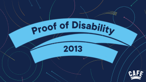Proof of disability research project report